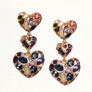 Oscar de la Renta •Gemstone Heart drop earrings